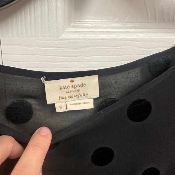 Sheer silk polka dot Kate spade top - Picture 6 of 7